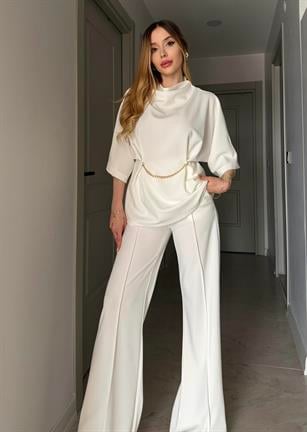 Chic Drape Gold Chain Elegance Takım