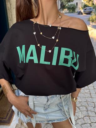 Düşük Omuz 2 İplik Pamuklu Malibu Sweatshirt