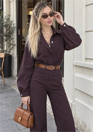 Era Denim Kemerli Premium Tulum Bordo