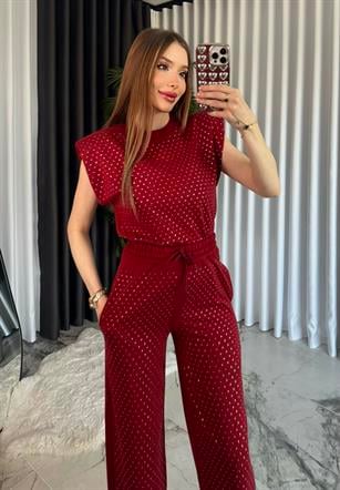 Işıltılı Taş Detaylı Vatkalı Takım