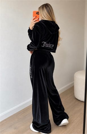 Juicy Mood Kadife Taş Detaylı Takım