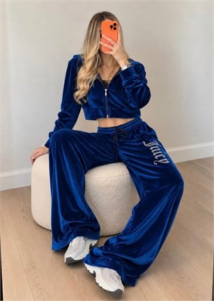 Juicy Mood Kadife Taş Detaylı Takım