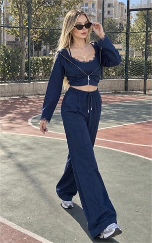 Lace Motion Dantel Detaylı Üçlü Takım