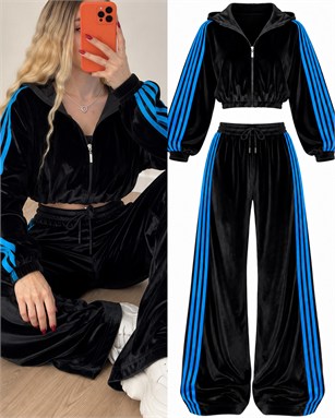 Luxe Sport Dört Şerit Kadife Takım