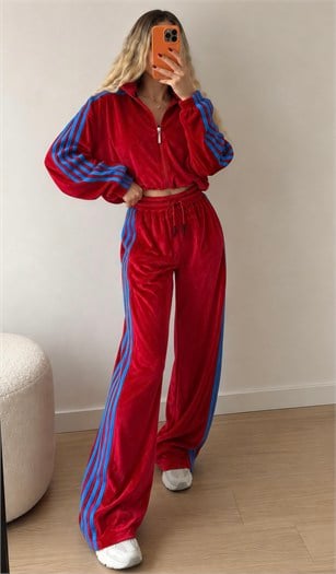 Luxe Sport Dört Şerit Kadife Takım