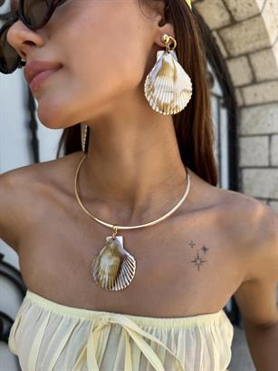 Marina Pearl Shells Kolye Küpe Set