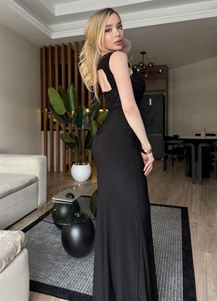 Noir Belle Dantel Detaylı Maxi Elbise