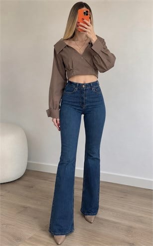 Premium Shape Likralı İspanyol Paça Jean