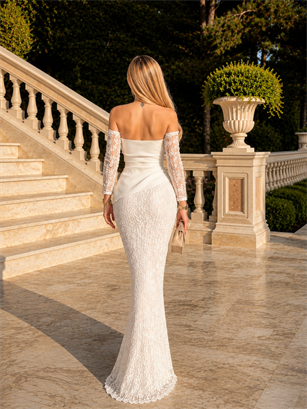 Premium Veloura Royale Dantel Elbise Takım