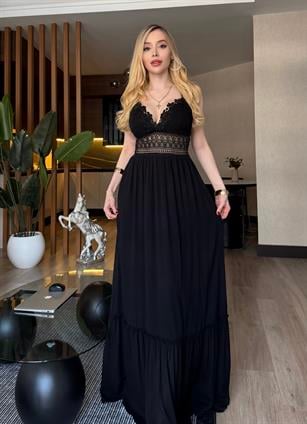 Princess Dream Dantel Detaylı Maxi Elbise