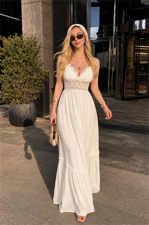 Princess Dream Dantel Detaylı Maxi Elbise