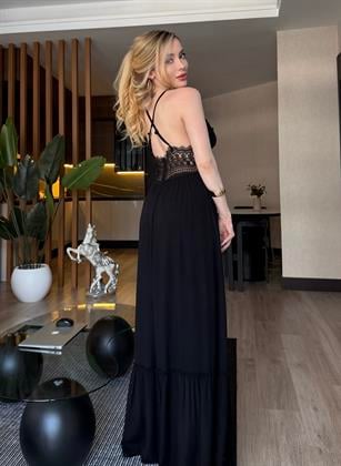 Princess Dream Dantel Detaylı Maxi Elbise