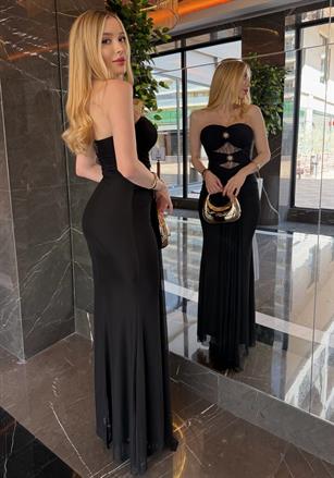 Rosalia Premium Gold Tokalı Dantel Detaylı Elbise