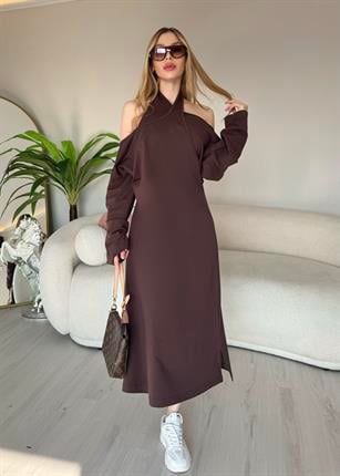 Serena Off-Shoulder Relax Midi Elbise
