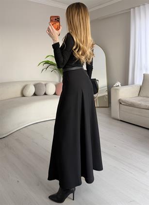 Silhouette Akışkan Maxi Etek(Kemer Dahil Değildir)