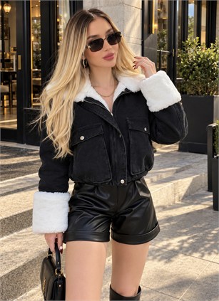 Snow Muse Kürk Detaylı Denim Mont