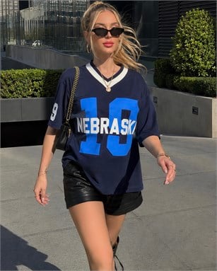 Varsity Nebraska Oversize Tshirt