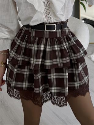 Vintage Charm Layered Dantelli Etek