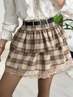 Vintage Charm Layered Dantelli Etek