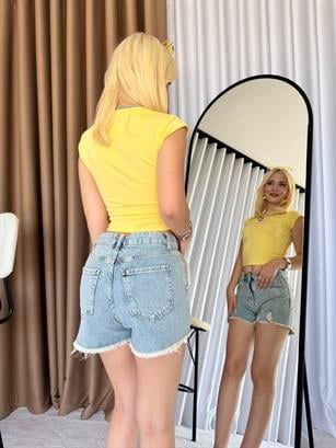 Yanları Drapeli Basic Crop