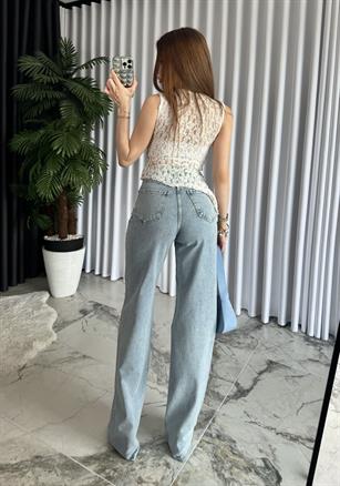 Yüksek Bel Palazzo Nexa Wide Leg Jean