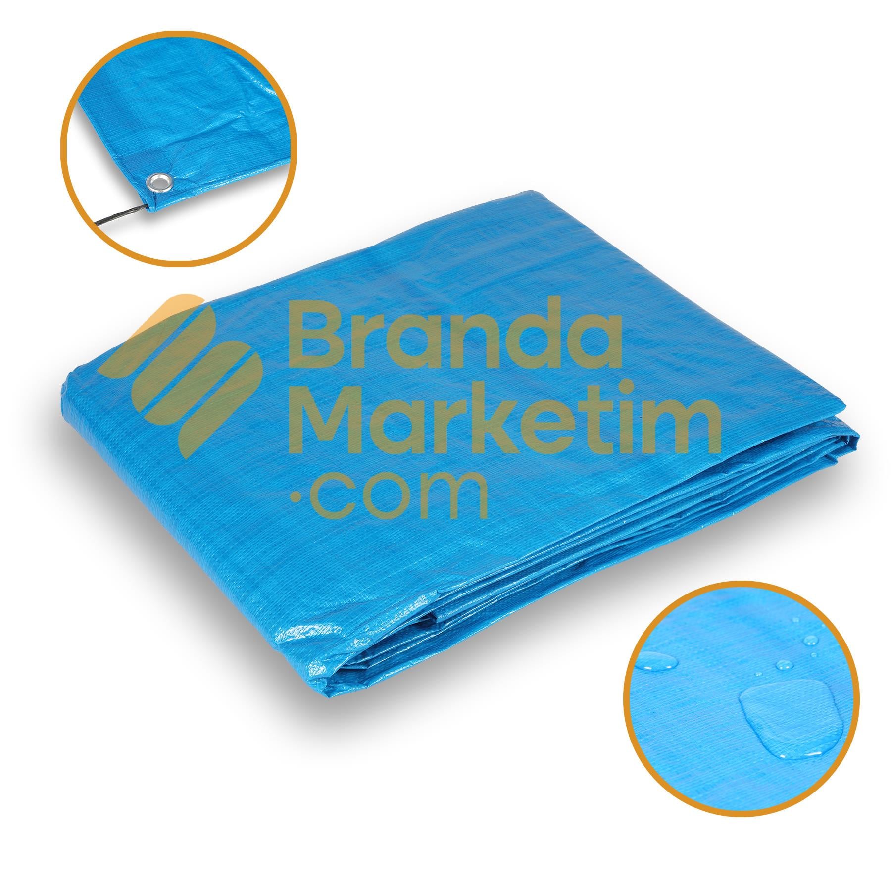 Ebatlı Çadır Branda 5mtx12mt-Mavi