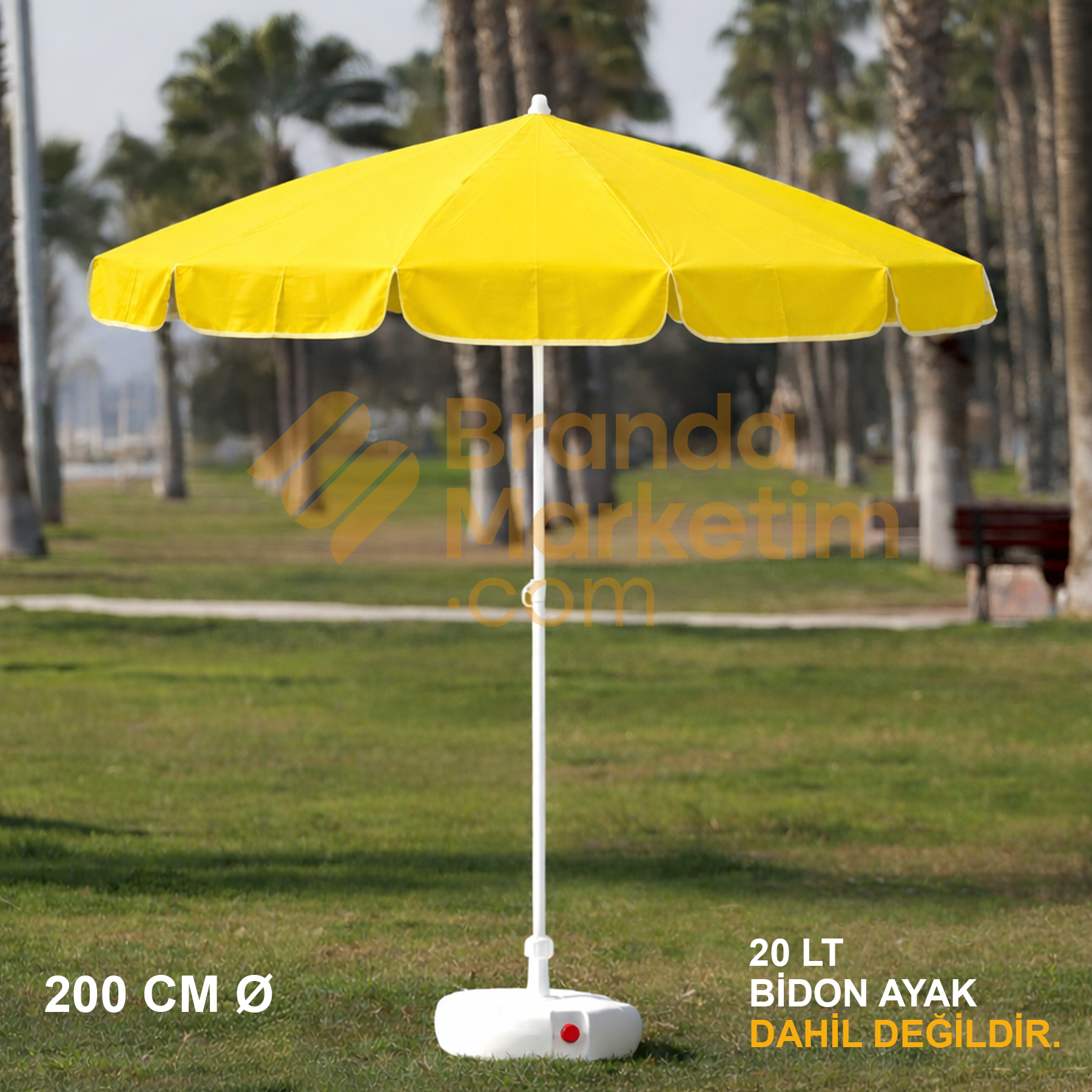 Sarı Plaj Şemsiyesi 200 Cm Ø
