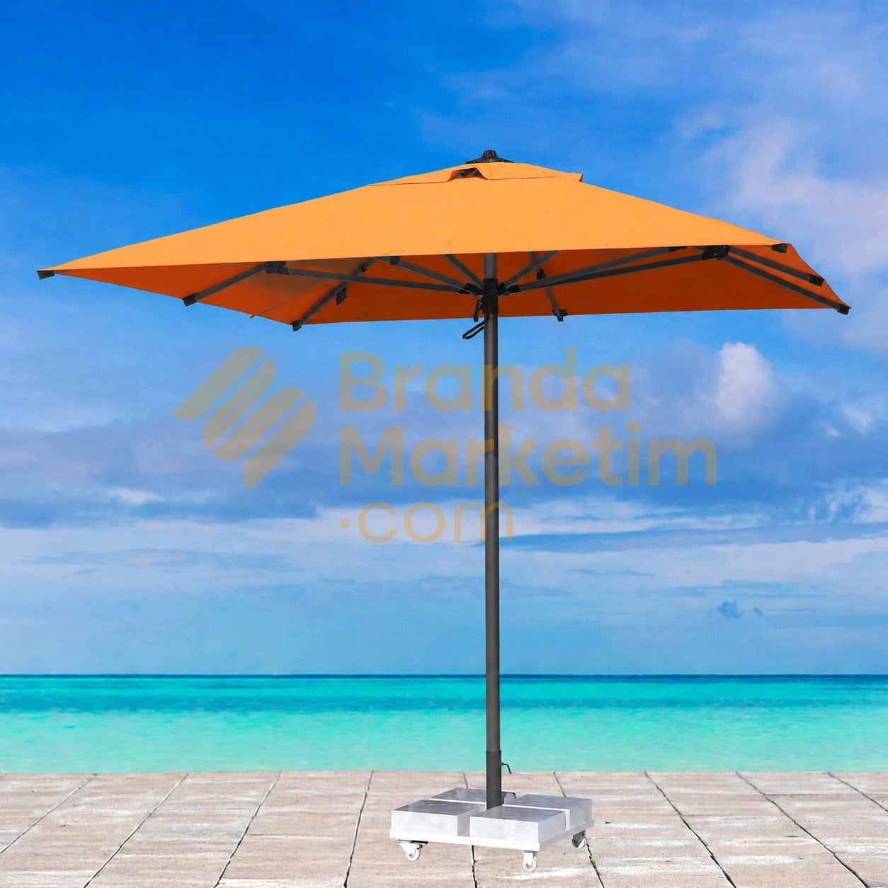 2.5M x 2.5M Outdoor Orange Umbrella - Prince