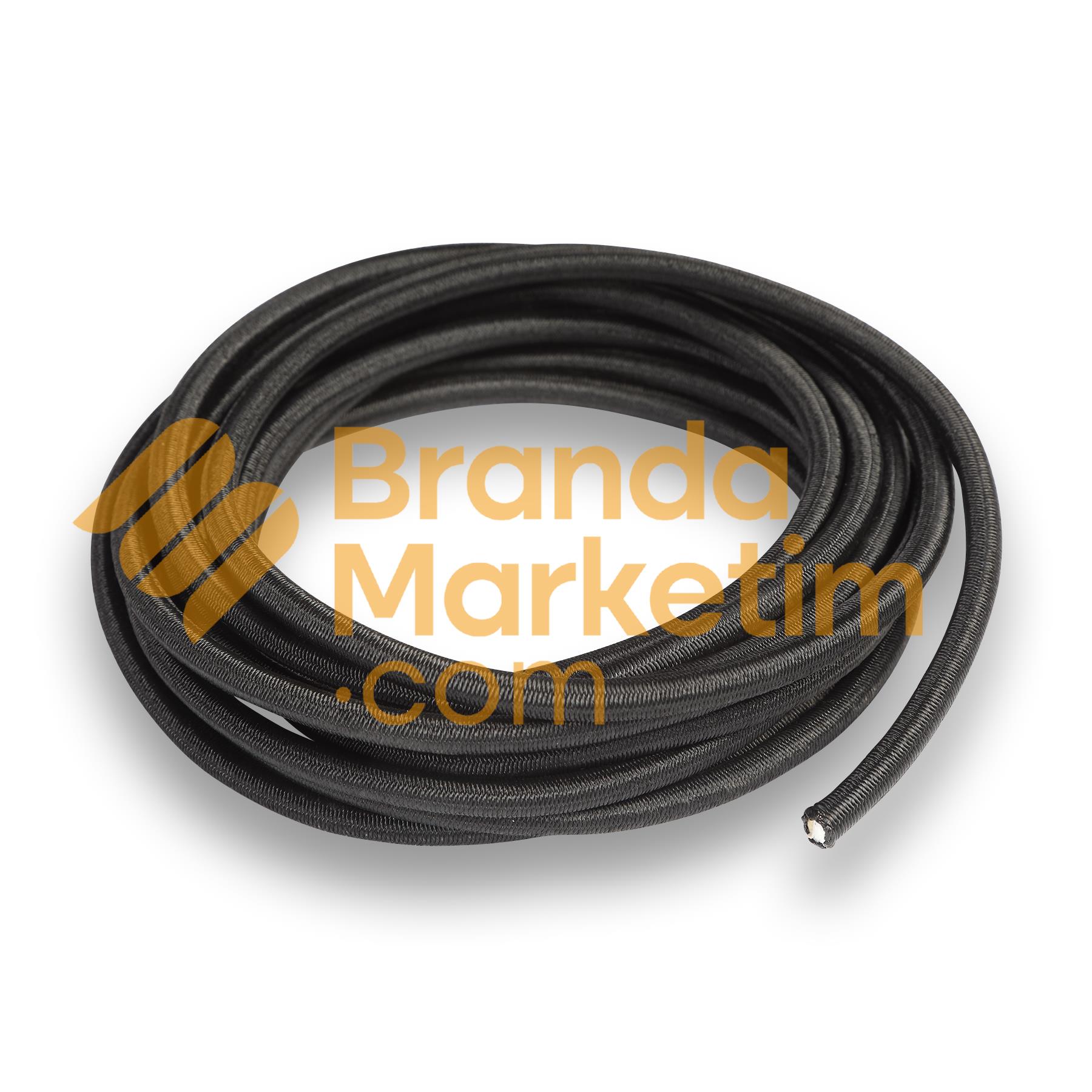 Tent Tarpaulin Elastic Cord Rope Black - 50 Meters