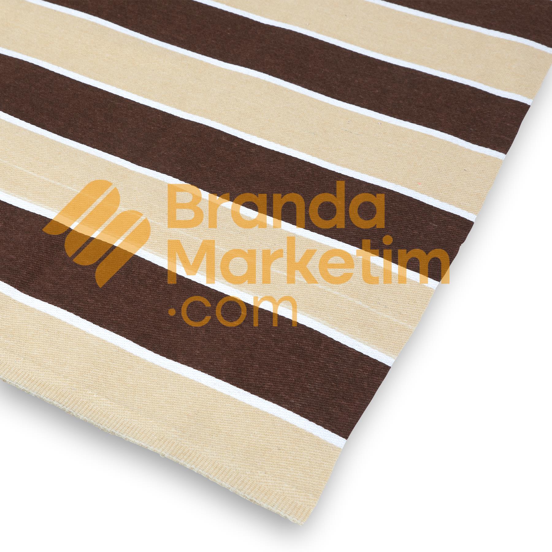 Cotton Balcony Tarpaulin/Brown Striped