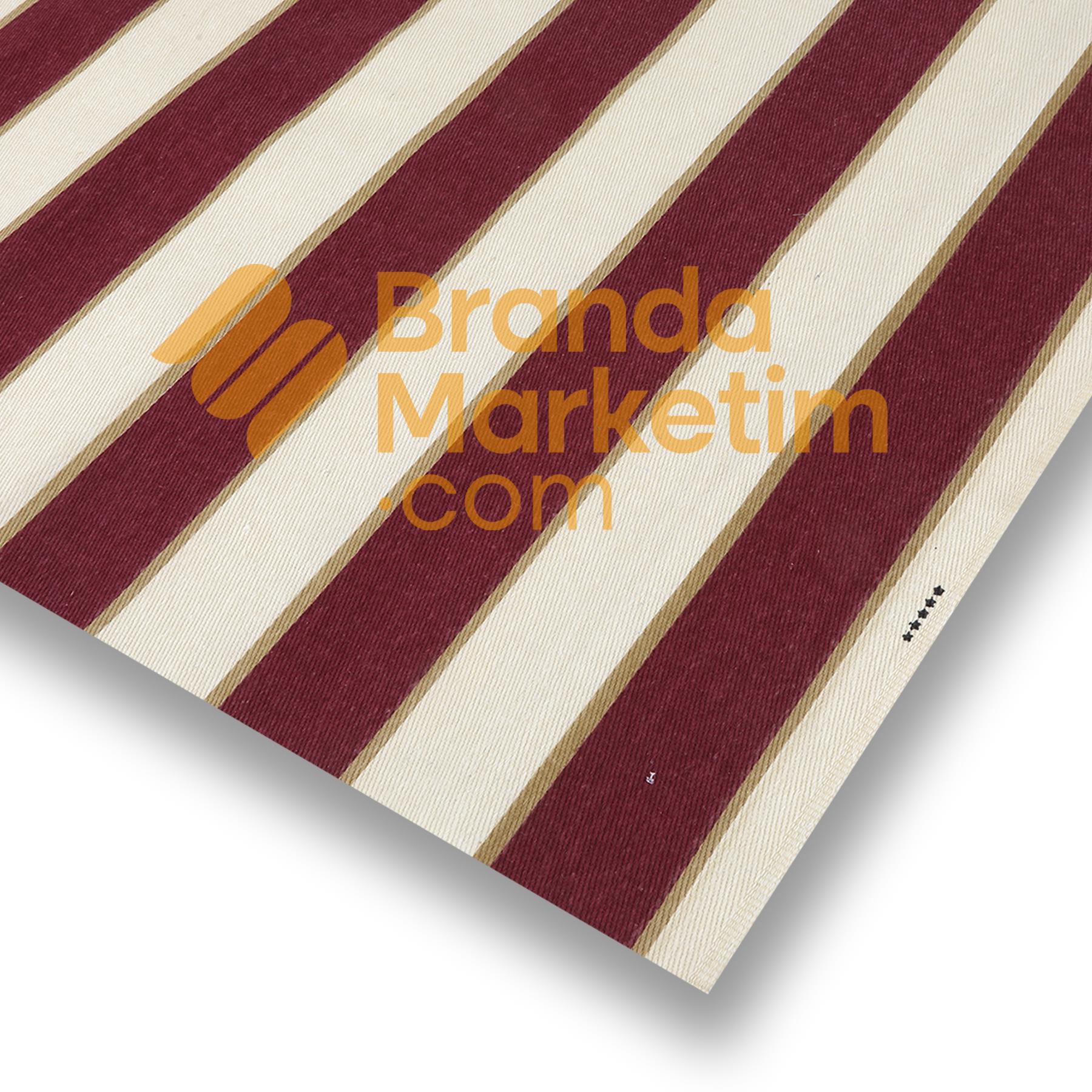 Cotton Balcony Tarpaulin/Gilded Burgundy Striped