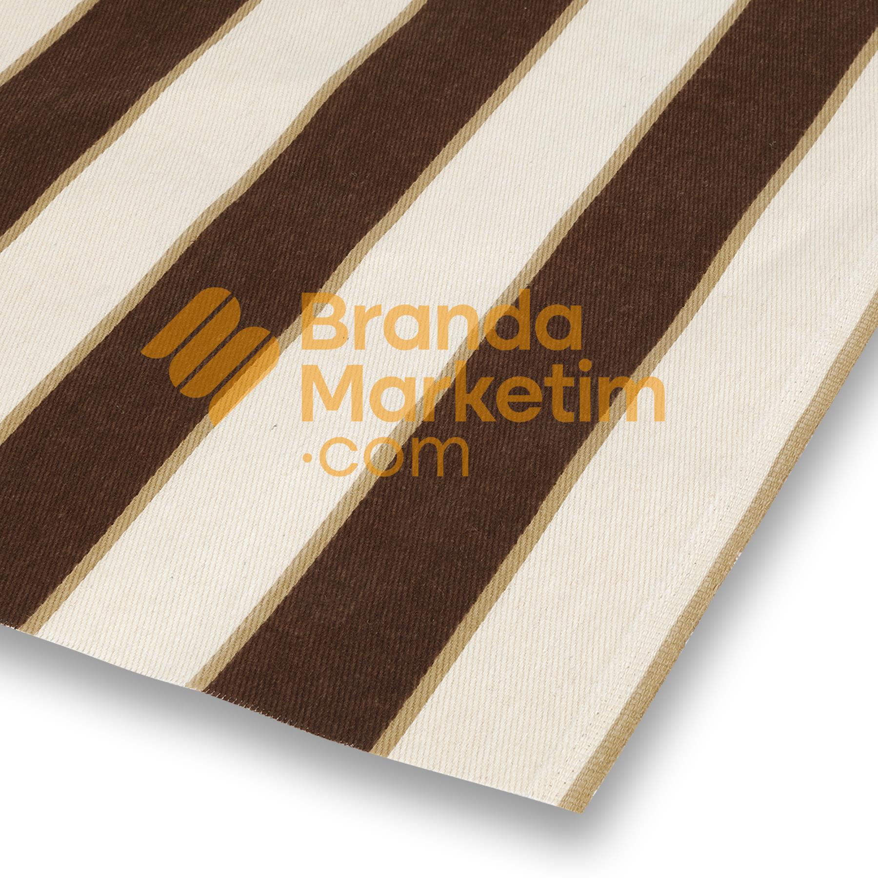 Cotton Balcony Tarpaulin/Gilded Brown Striped