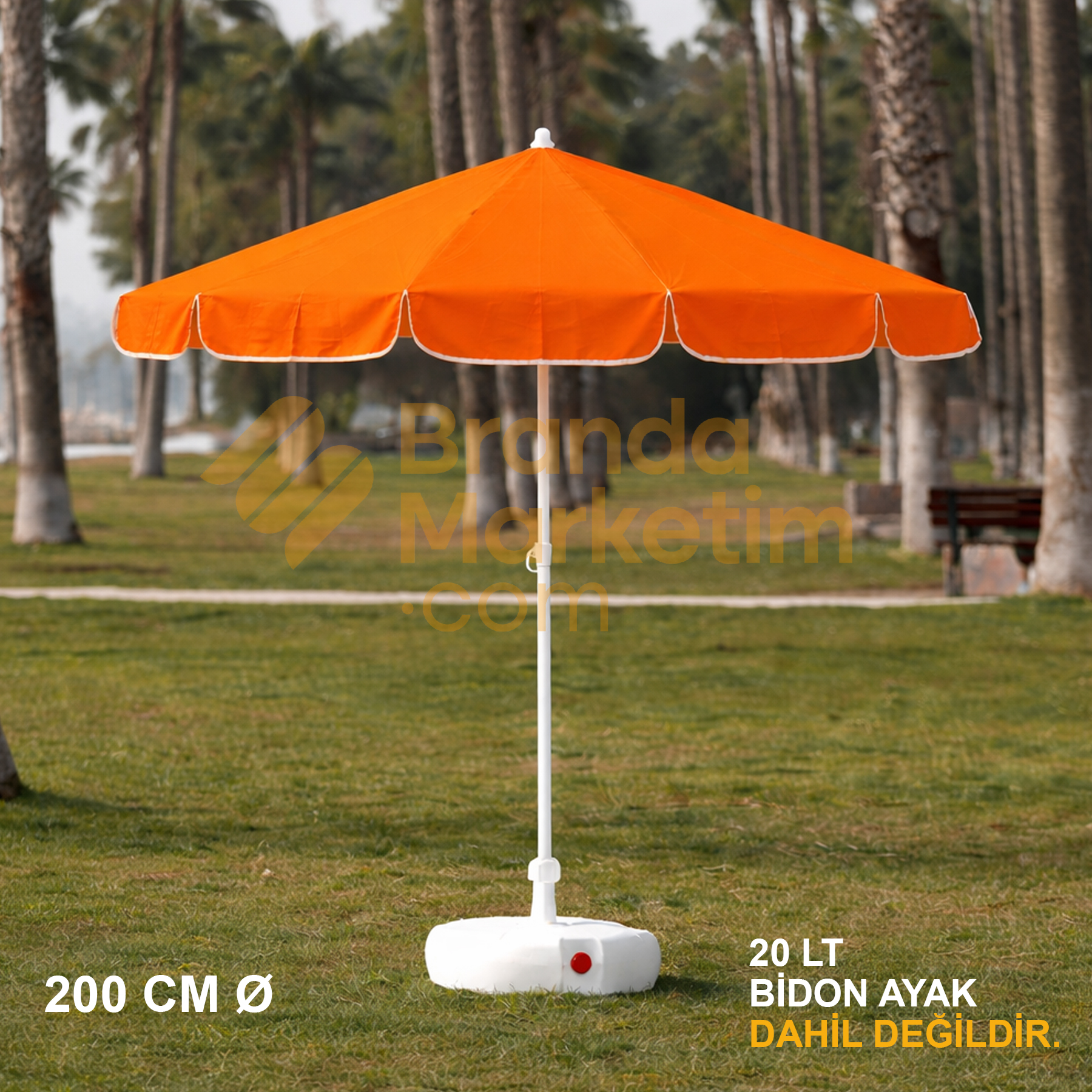 Turuncu Plaj Şemsiyesi 200 Cm Ø
