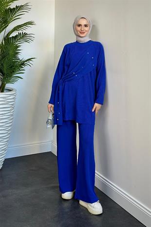 Aiden Taşlı Triko Takım Sax