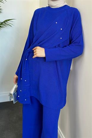 Aiden Taşlı Triko Takım Sax