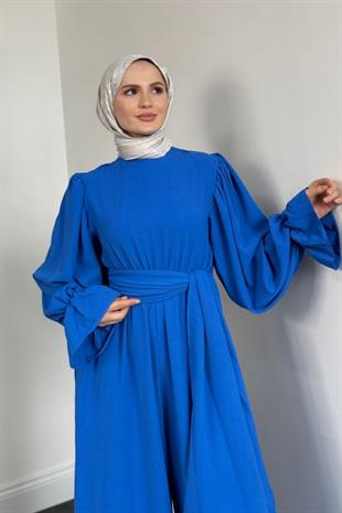 Akel Beli Lastikli Tulum Mavi