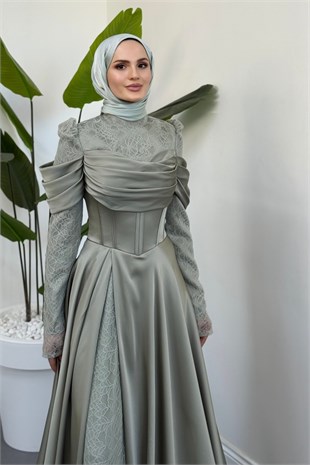 Alessandra Saten Prenses Abiye Mint 