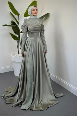 Alessandra Saten Prenses Abiye Mint 
