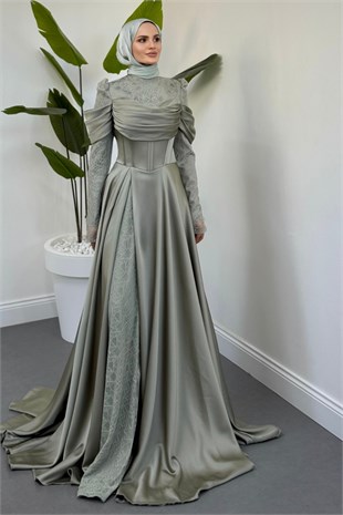 Alessandra Saten Prenses Abiye Mint 