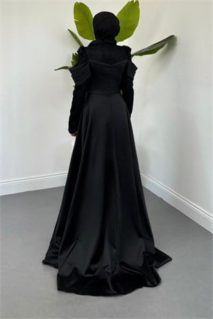 Alessandra Saten Prenses Abiye Siyah   