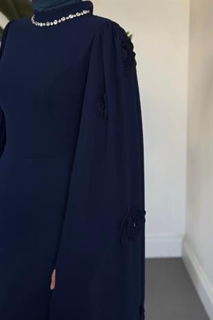 Aliya Pelerini Güllü Balık Abiye Lacivert