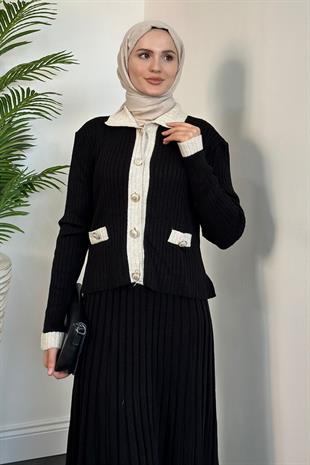 Ambra Triko Etek Takım Siyah