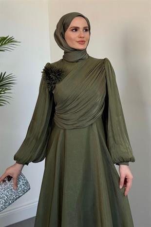 Anastasia Omzu Güllü Abiye Haki(GÜLSÜZDÜR)