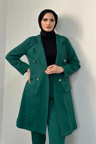 Anden Blazer Ceket Takım Zümrüt