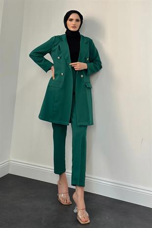 Anden Blazer Ceket Takım Zümrüt