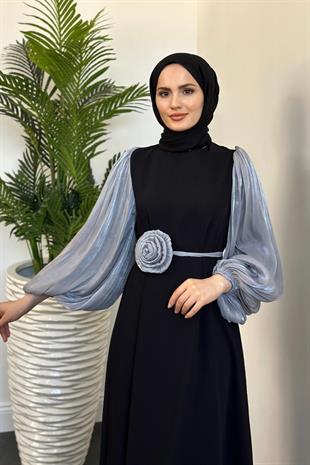 Andreina Gül Tokalı Elbise Gri