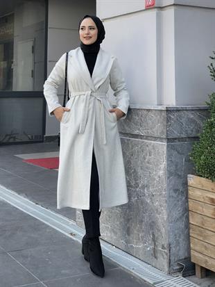 Anja Şal Yaka Kaban Bej