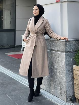 Anja Şal Yaka Kaban Vizon