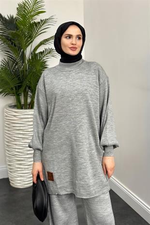 Armalı Triko Takım Gri