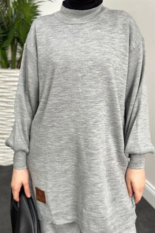 Armalı Triko Takım Gri